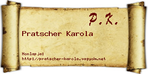 Pratscher Karola névjegykártya